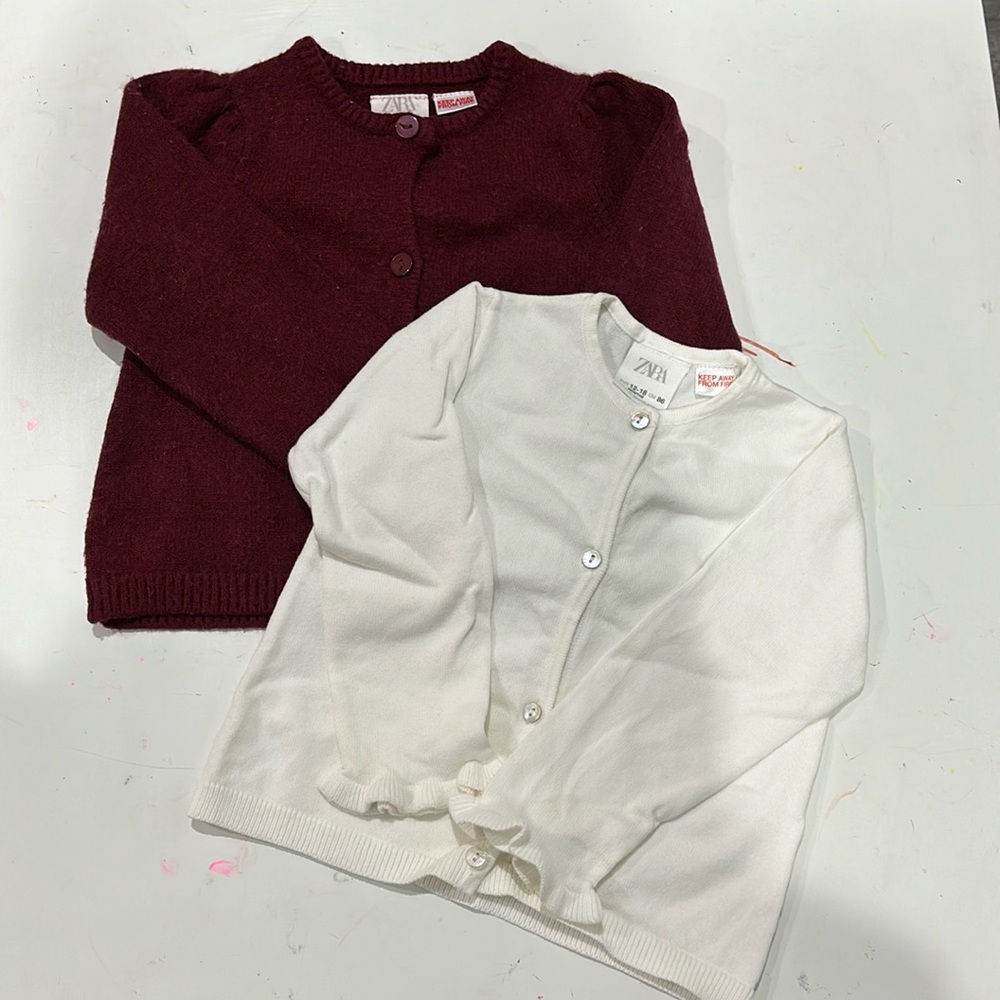 Zara Cardigan Toddler Girl Size 12-18 Button Down Bundle Lot Knit